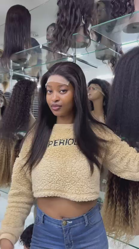 5×5 DD Straight Closure Wig